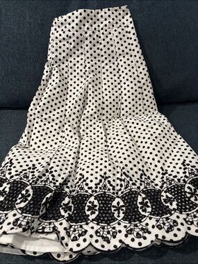 Talbots Polka Dot Black & White Tiered Skirt Size 12